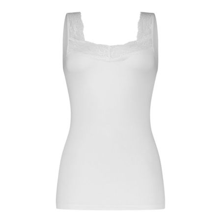 Singlet met kant 001-wit