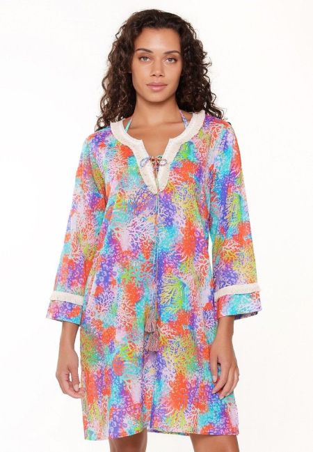 Strandkleed 153-coral leopa