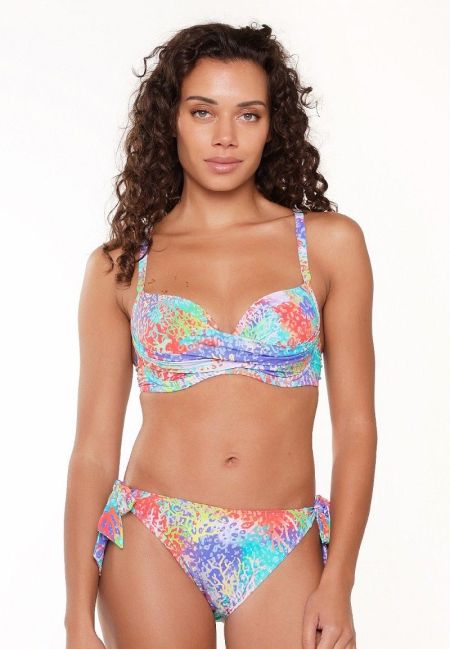BIKINI TOP CORAL LEOPARD
