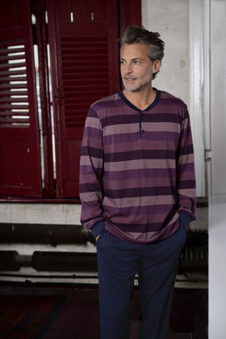 pyjama heren met knopjes 324-bordeau