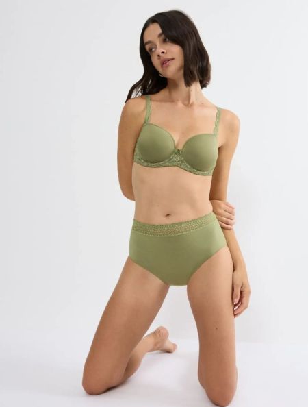 feel of modal midi slip 7855-groen kaki